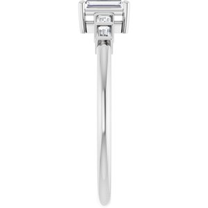 14K White Gold 4.5x2 mm Straight Baguette Ring Mounting – image 7