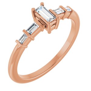 14K Rose Gold 4.5x2 mm Straight Baguette Ring Mounting