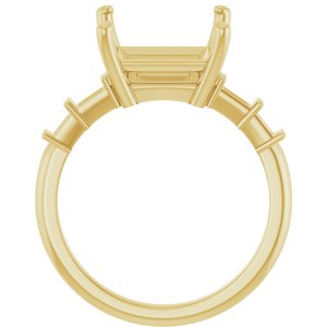 18K Yellow Gold 9x9 mm Square Ring Mounting – image 4