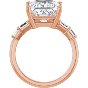 10K Rose Gold 9x9 mm Square Ring Mounting – image 3