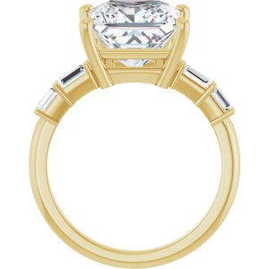 18K Yellow Gold 9x9 mm Square Ring Mounting – image 3