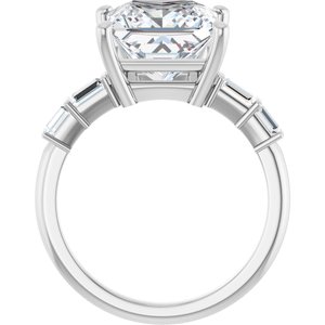 14K White Gold 9x9 mm Square Ring Mounting – image 3