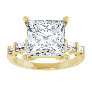10K Yellow Gold 9x9 mm Square Ring Mounting – image 5