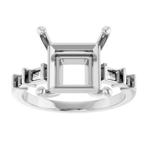 Platinum 9x9 mm Square Ring Mounting – image 6