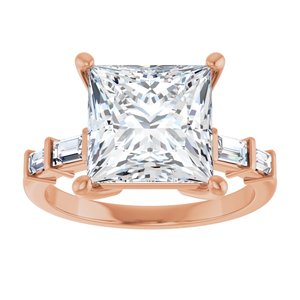 10K Rose Gold 9x9 mm Square Ring Mounting – image 5