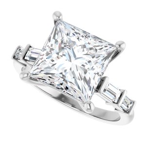 Platinum 9x9 mm Square Ring Mounting – image 8