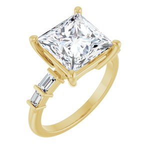 18K Yellow Gold 9x9 mm Square Ring Mounting