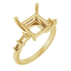 10K Yellow Gold 9x9 mm Square Ring Mounting – image 2