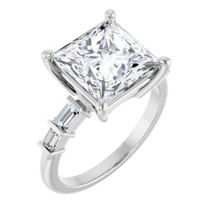 Sterling Silver 9x9 mm Square Ring Mounting