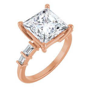 14K Rose Gold 9x9 mm Square Ring Mounting