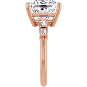 10K Rose Gold 9x9 mm Square Ring Mounting – image 7