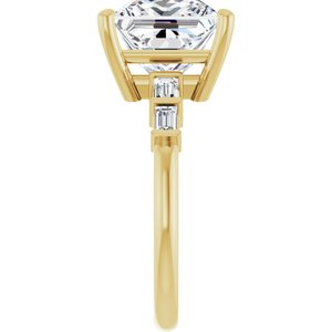 10K Yellow Gold 9x9 mm Square Ring Mounting – image 7