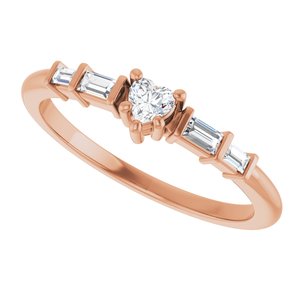 10K Rose Gold 3x3 mm Heart Ring Mounting – image 8