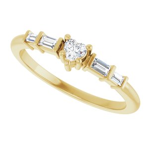 10K Yellow Gold 3x3 mm Heart Ring Mounting – image 8