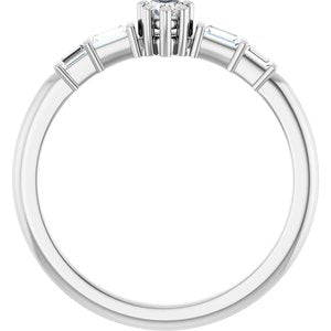 14K White Gold 3x3 mm Heart Ring Mounting – image 3