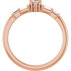 14K Rose Gold 3x3 mm Heart Ring Mounting – image 3