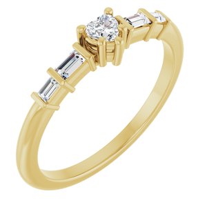 18K Yellow Gold 3x3 mm Heart Ring Mounting