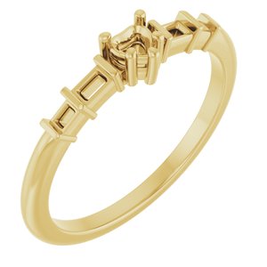 10K Yellow Gold 3x3 mm Heart Ring Mounting – image 2
