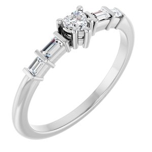 Continuum Sterling Silver 3x3 mm Heart Ring Mounting