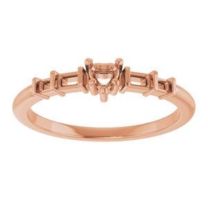 10K Rose Gold 3x3 mm Heart Ring Mounting – image 6