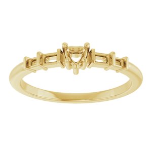 18K Yellow Gold 3x3 mm Heart Ring Mounting – image 6