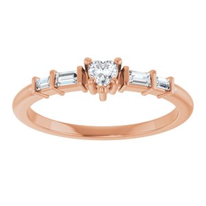 14K Rose Gold 3x3 mm Heart Ring Mounting – image 5