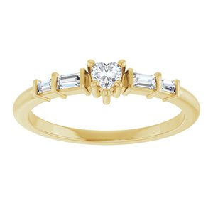 10K Yellow Gold 3x3 mm Heart Ring Mounting – image 5