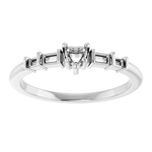 14K White Gold 3x3 mm Heart Ring Mounting – image 6