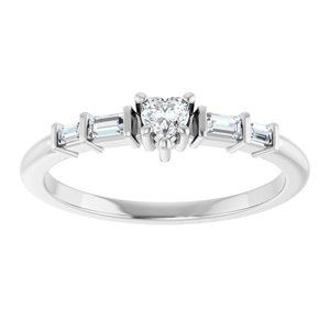 14K White Gold 3x3 mm Heart Ring Mounting – image 5