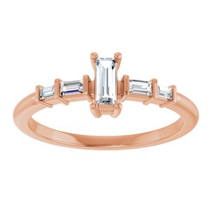 10K Rose Gold 5x2 mm Straight Baguette Ring Mounting – image 5