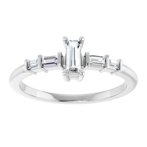 Continuum Sterling Silver 5x2 mm Straight Baguette Ring Mounting – image 5