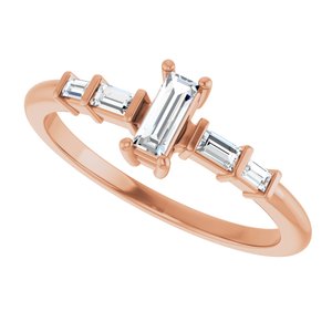 10K Rose Gold 5x2 mm Straight Baguette Ring Mounting – image 8