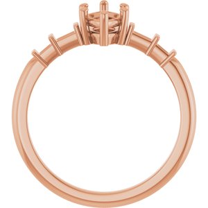 10K Rose Gold 8x4.5 mm Marquise Ring Mounting – image 4