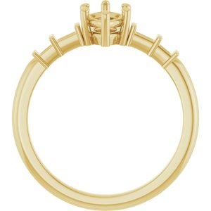 18K Yellow Gold 8x4.5 mm Marquise Ring Mounting – image 4