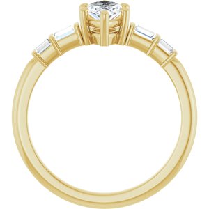 18K Yellow Gold 8x4.5 mm Marquise Ring Mounting – image 3