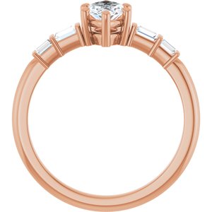 18K Rose Gold 8x4.5 mm Marquise Ring Mounting – image 3