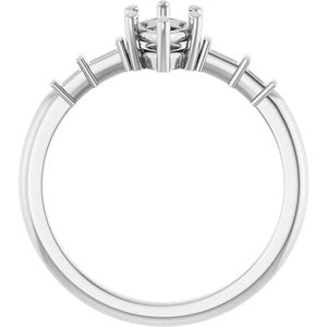 14K White Gold 8x4.5 mm Marquise Ring Mounting – image 4