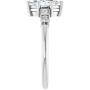 18K White Gold 8x4.5 mm Marquise Ring Mounting – image 7