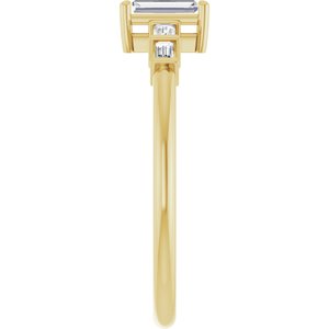 18K Yellow Gold 5x2 mm Straight Baguette Ring Mounting – image 7