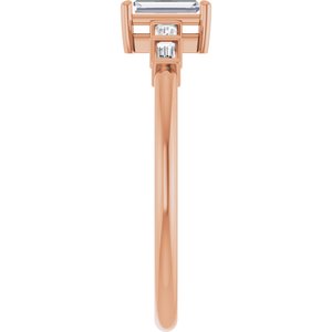 18K Rose Gold 5x2 mm Straight Baguette Ring Mounting – image 7