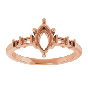 10K Rose Gold 8x4.5 mm Marquise Ring Mounting – image 6