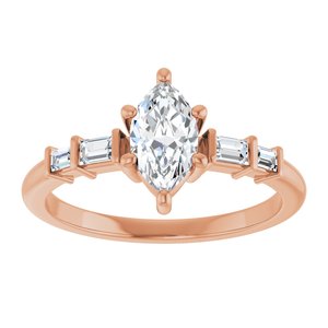 14K Rose Gold 8x4.5 mm Marquise Ring Mounting – image 5