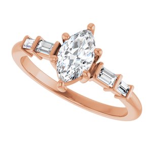 10K Rose Gold 8x4.5 mm Marquise Ring Mounting – image 8