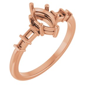10K Rose Gold 8x4.5 mm Marquise Ring Mounting – image 2