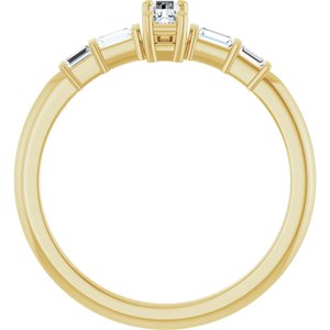 18K Yellow Gold 5x2 mm Straight Baguette Ring Mounting – image 3