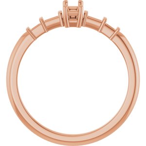 14K Rose Gold 5x2 mm Straight Baguette Ring Mounting – image 4
