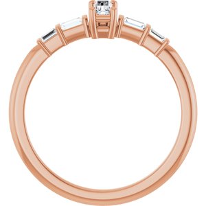 18K Rose Gold 5x2 mm Straight Baguette Ring Mounting – image 3