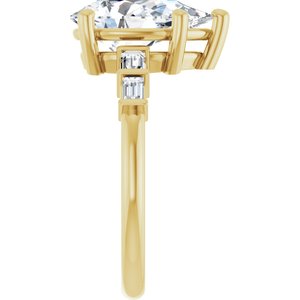 10K Yellow Gold 12x7.5 mm Pear Ring Mounting – image 7