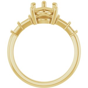 10K Yellow Gold 12x7.5 mm Pear Ring Mounting – image 4