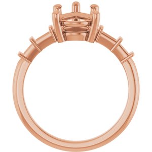 18K Rose Gold 12x7.5 mm Pear Ring Mounting – image 4